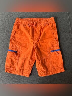 Gymboree Start Your Engines bright orange cargo shorts Boys 8